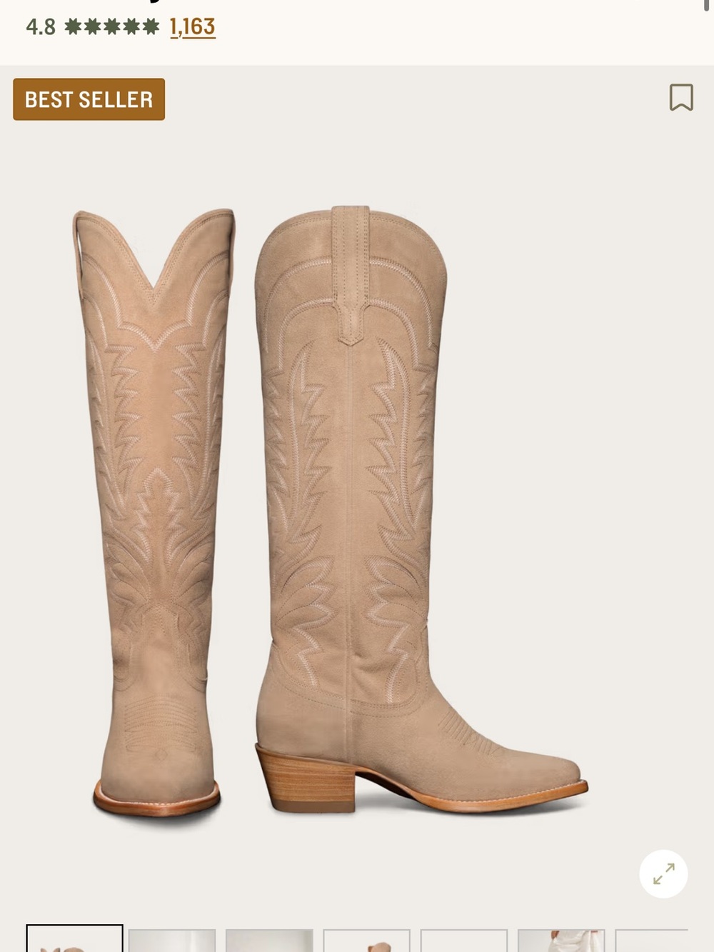Tecovas Tan Suede Knee-High Western Boots